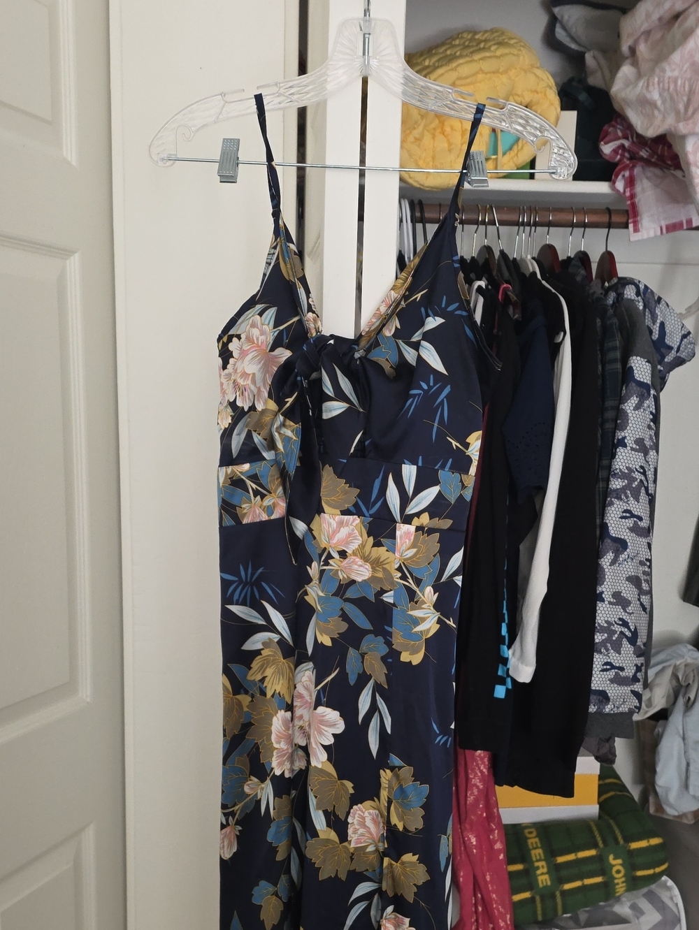 Floral Navy Satin Slip Dress - Women Intimates & Sleepwear